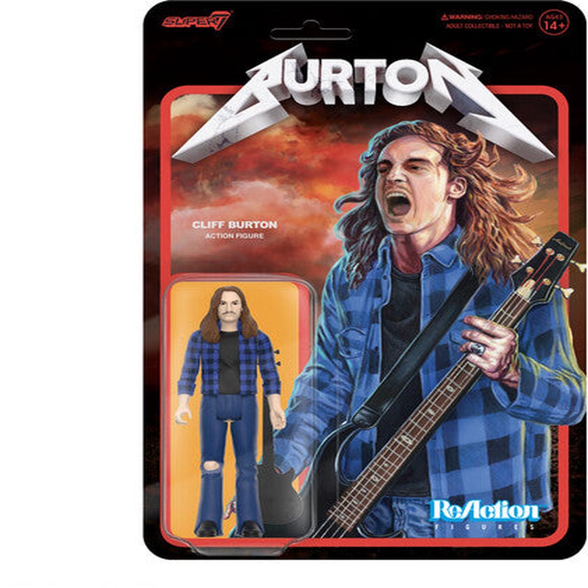 CLIFF BURTON/ SUPER7  SUPER7  CLIFF BURTON REACTION FIGURE  (Flannel Shirt)
