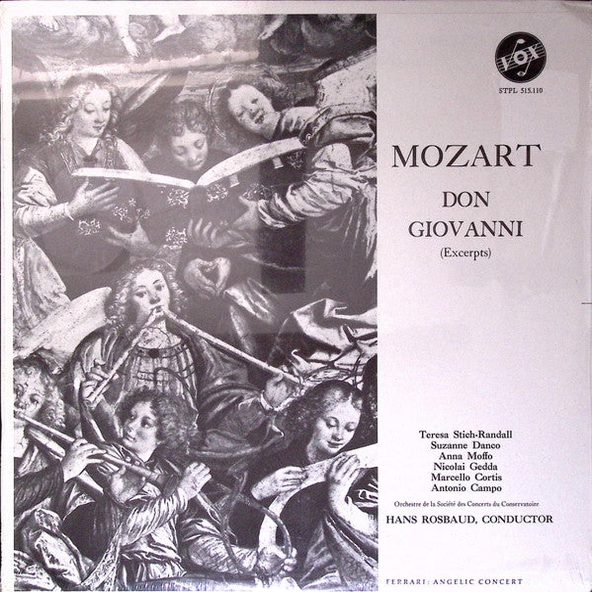 Wolfgang Amadeus Mozart, Teresa Stich-Randall, Suzanne Danco, Anna Moffo, Nicolai Gedda, Marcello Cortis, Antonio Camp, Orchestre De La Socit Des Concerts Du Conservatoire, Hans Rosbaud - 